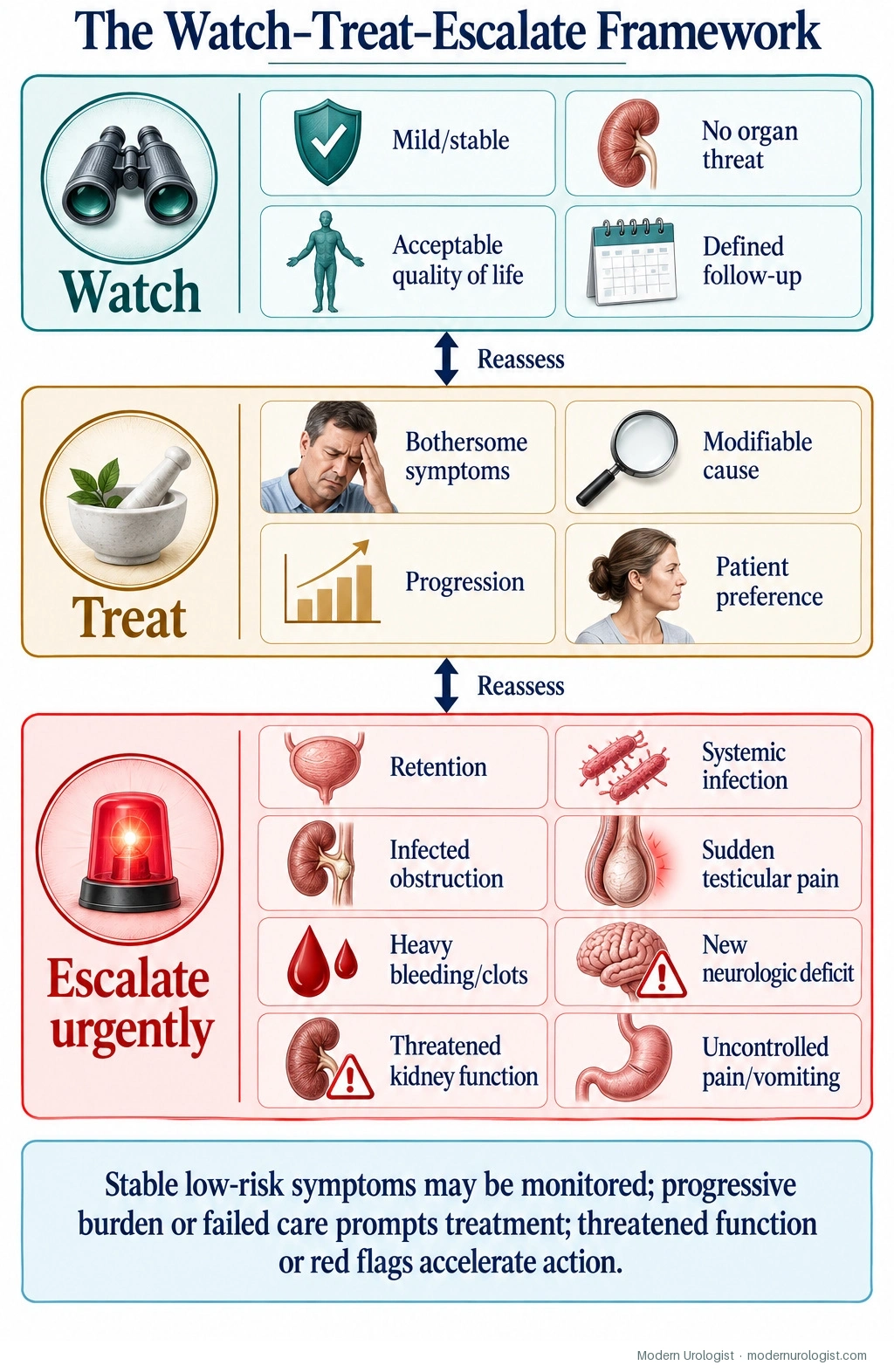When to Observe, Treat, or Act Urgently