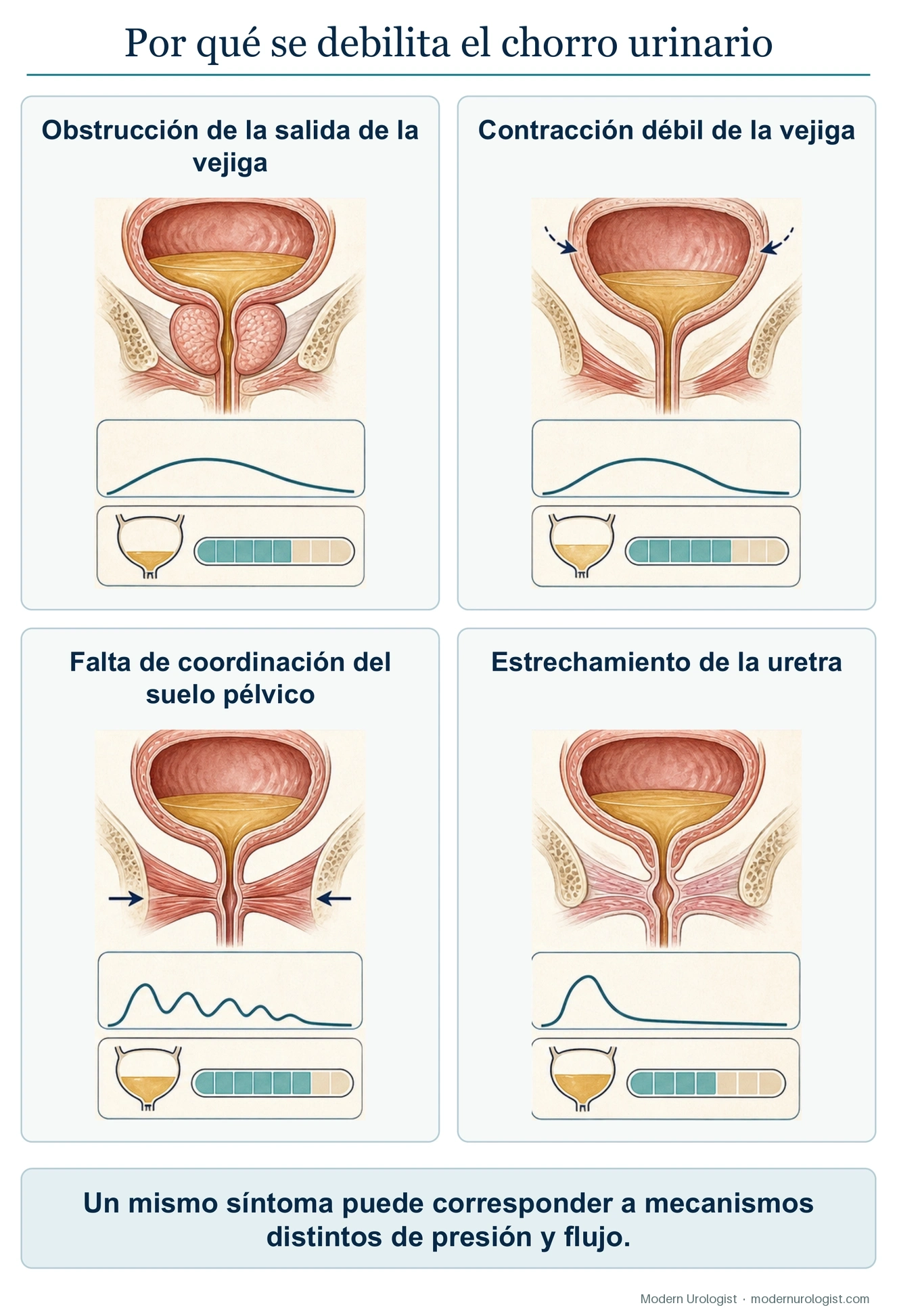 ¿Por qué se debilita el chorro urinario?