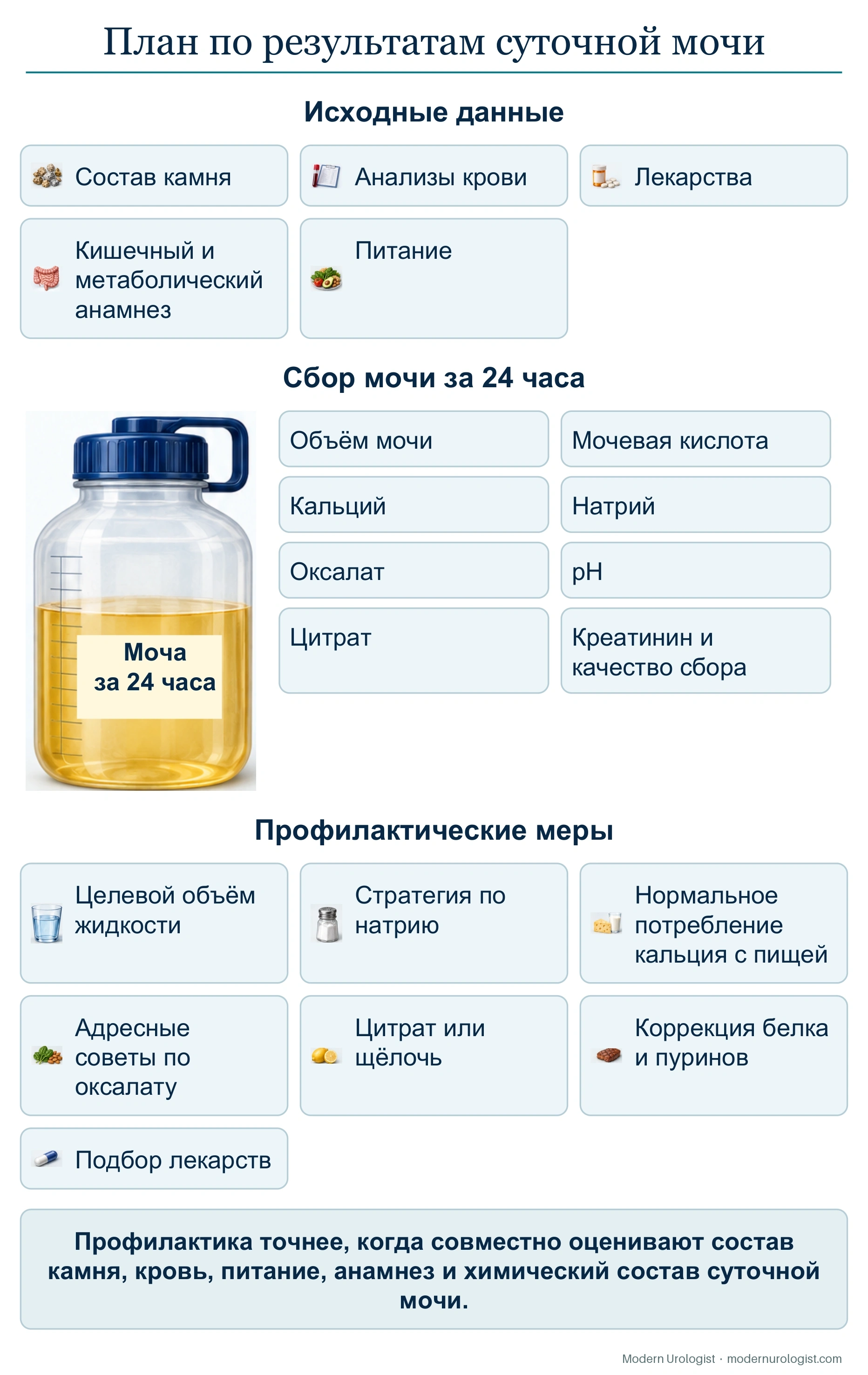 План по результатам суточной мочи